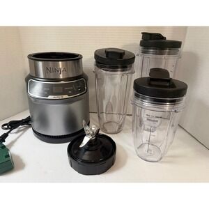 Ninja Nutri-Blender Pro BN401 Auto-iQ 1000W Personal Blender Silver & 3 Cup Set